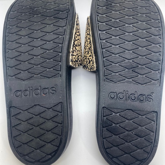 Adidas Adilette Comfort Slides black white unisex womens sz 6 - Picture 6 of 7